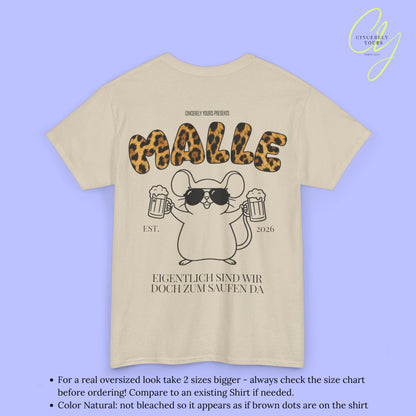 Malle Party Shirt Mallemaus — Malle Party Shirt Leopard Maus Bierkrug zum saufen da (Customizable)