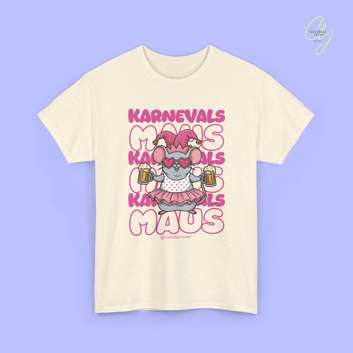 Karneval Shirt | Karnevals Maus pink Bierkrug