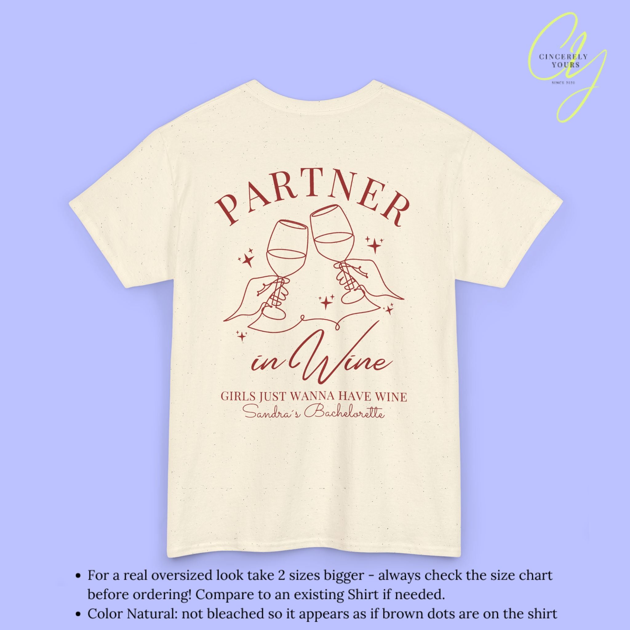 JGA T-Shirt Damen Partner in Wine | Bride on Cloud Wine Shirt