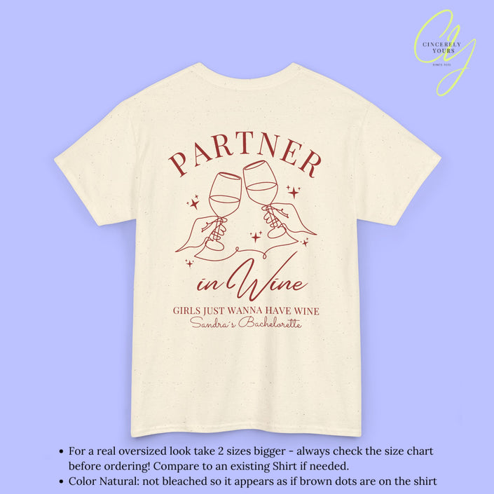 JGA T-Shirt Damen Partner in Wine | Bride on Cloud Wine Shirt
