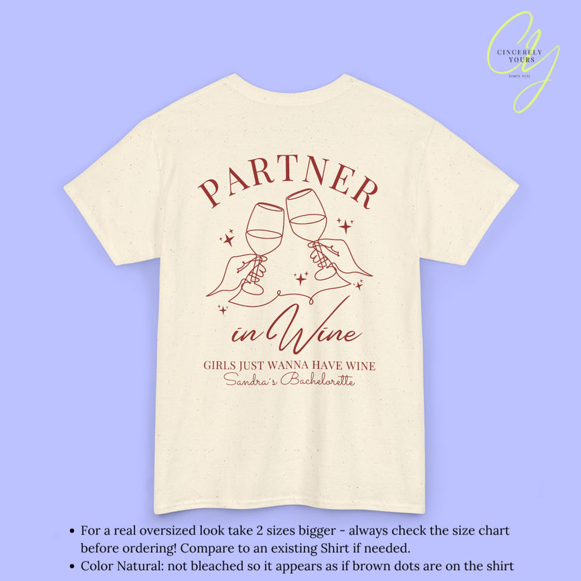 JGA T-Shirt Damen Partner in Wine | Bride on Cloud Wine Shirt
