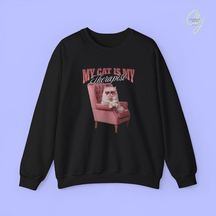 Cat Mom Sweatshirt | My Cat Is My Therapist