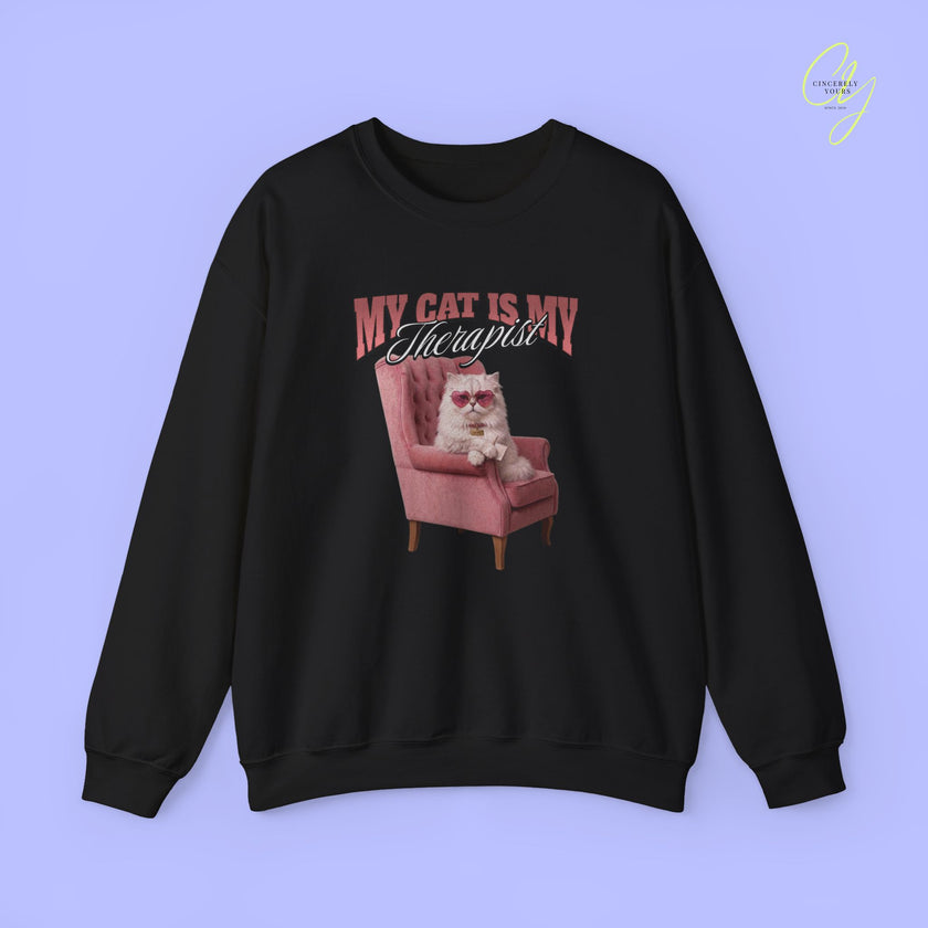 Cat Mom Sweatshirt | My Cat Is My Therapist