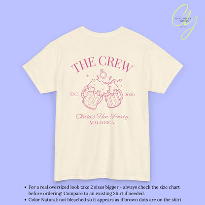 Old Money Bachelorette Shirt — Bierkrug Verlobungsring Hen Party Crew Shirt JGA Backprint only (Customizable)