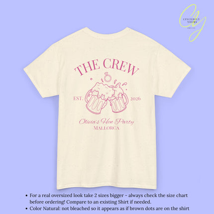 Old Money Bachelorette Shirt — Bierkrug Verlobungsring Hen Party Crew Shirt JGA Backprint only (Customizable)