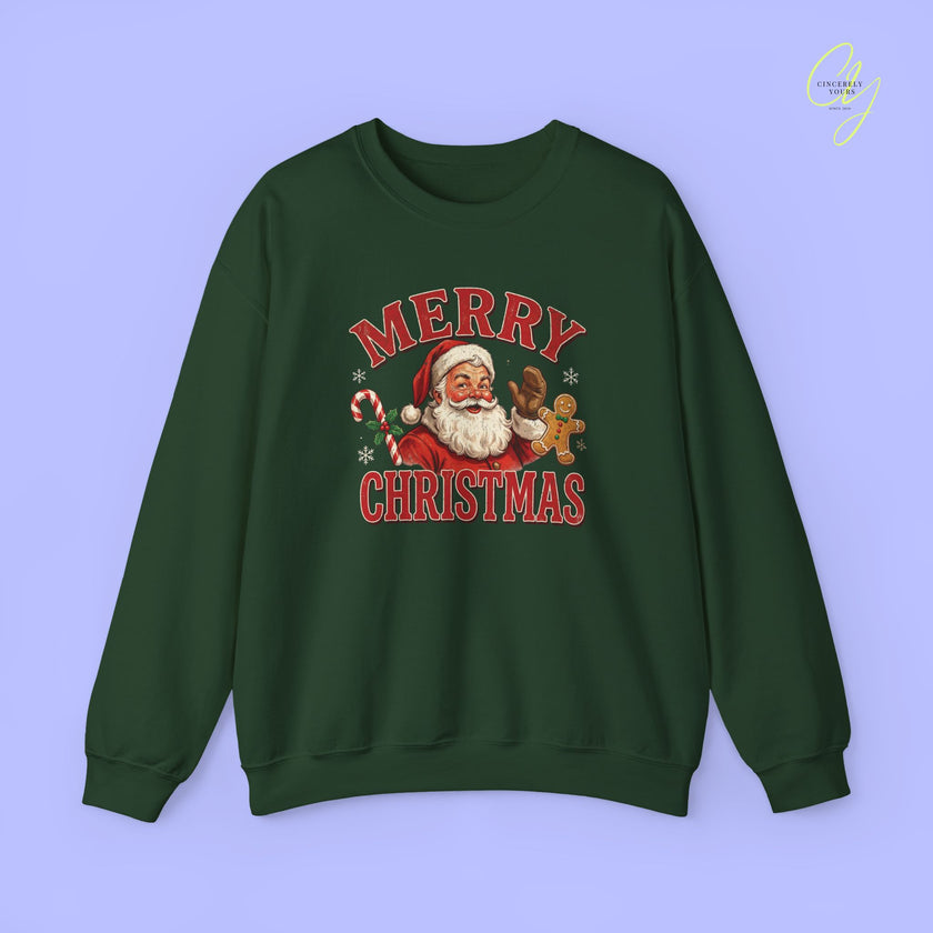 Christmas Sweatshirt | Merry Christmas retro Santa