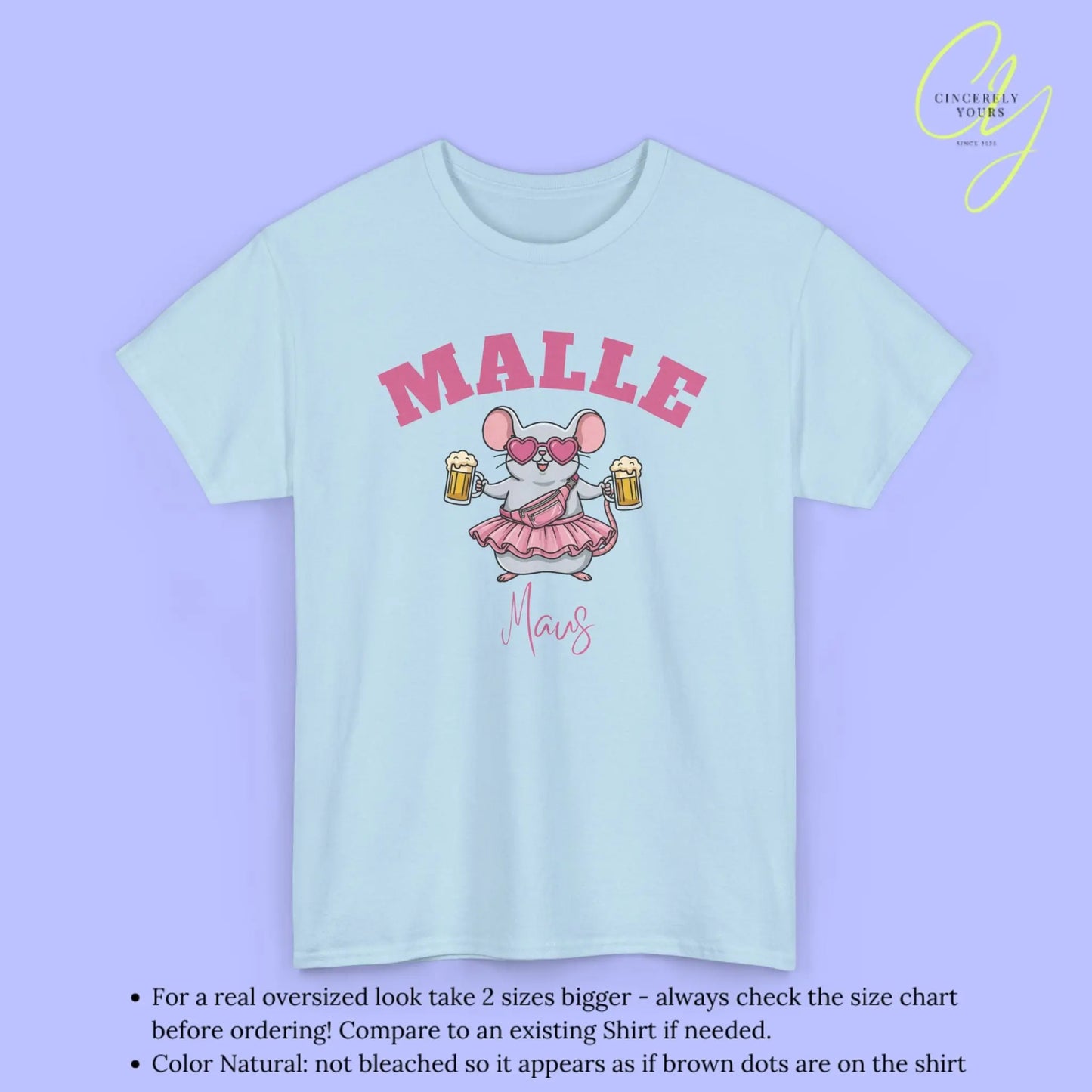 Malle Party Shirt — Malle Party Maus Bierkrug Bauchtasche (Customizable) Cincerely Yours
