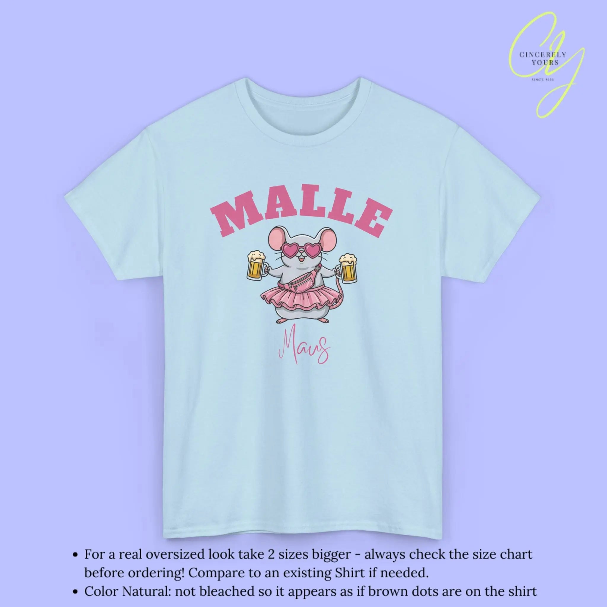 Malle Party Shirt — Malle Party Maus Bierkrug Bauchtasche (Customizable) Cincerely Yours
