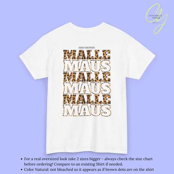Mallemaus Shirt — Malle Maus Schriftzug Leopard Backprint Malle Shirt (Customizable)