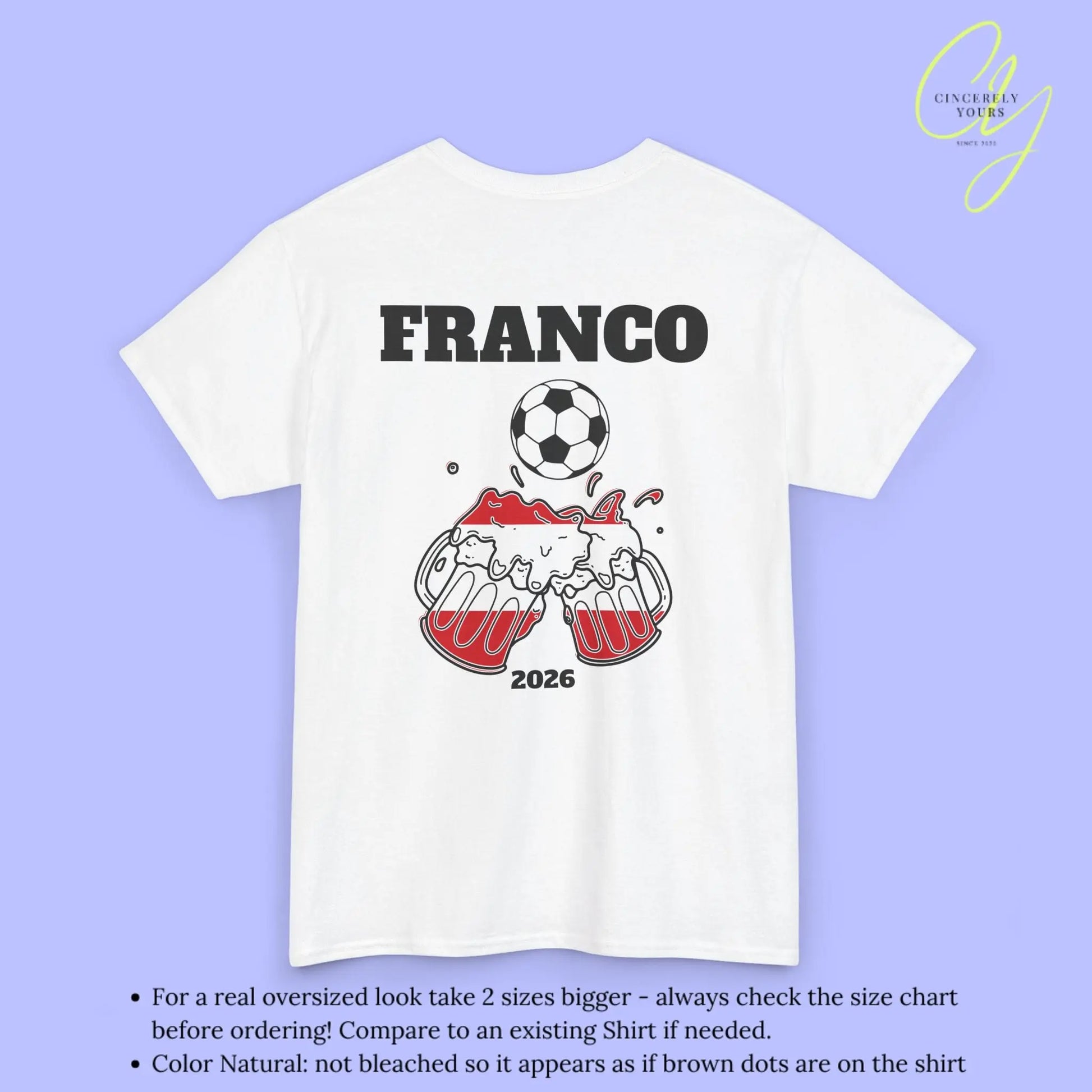 Personaliserter Name Fussball Shirt — Österreich Flagge Bierkrug (Personalisierbar) Cincerely Yours