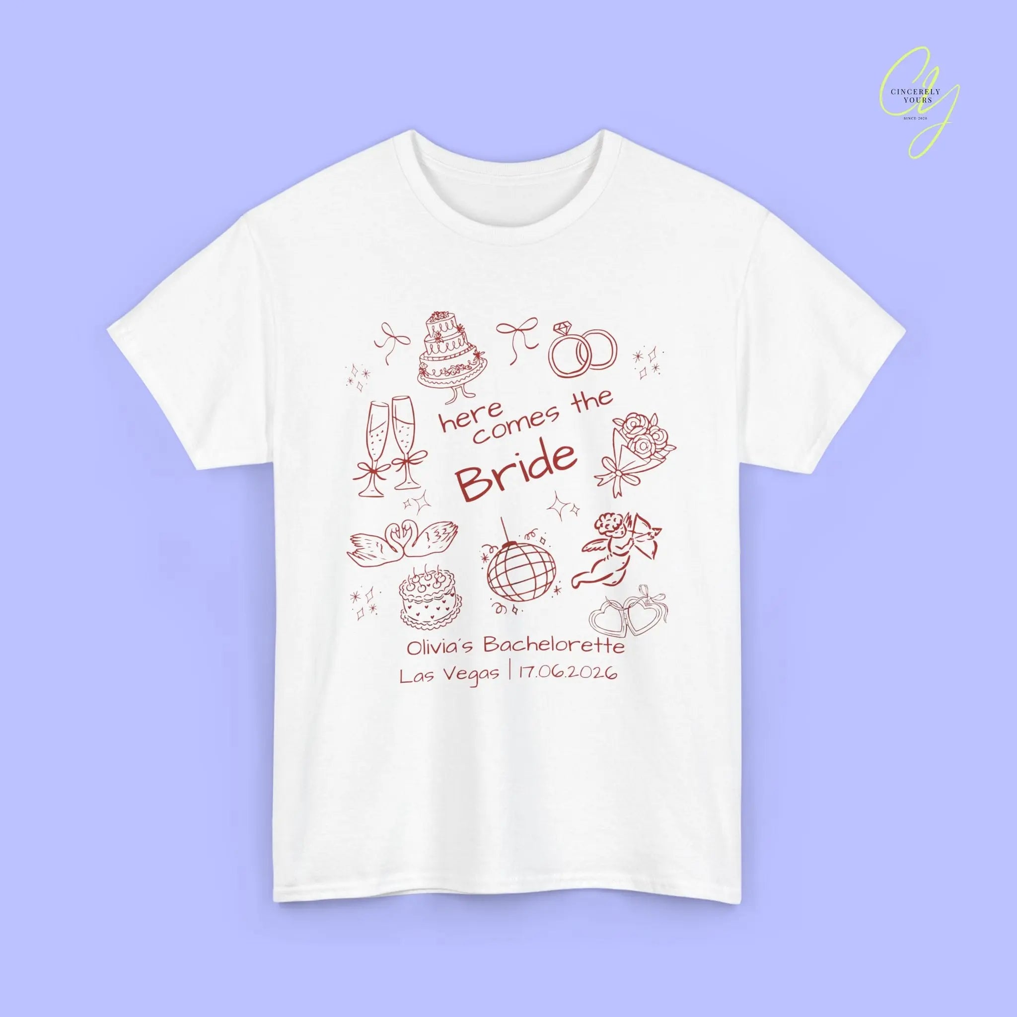 Bachelorette Shirt  — Here comes the Bride Crew (Customizable) Cincerely Yours