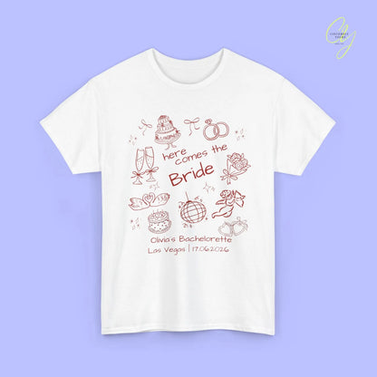 Bachelorette Shirt  — Here comes the Bride Crew (Customizable) Cincerely Yours