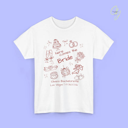 Bachelorette Shirt  — Here comes the Bride Crew (Customizable) Cincerely Yours