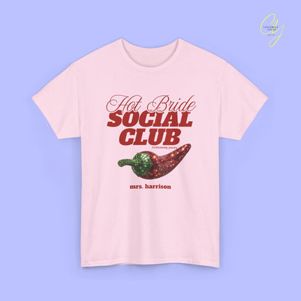 Braut Shirt | Hot Bride Social Club Old Money disco Chilli (customizable)