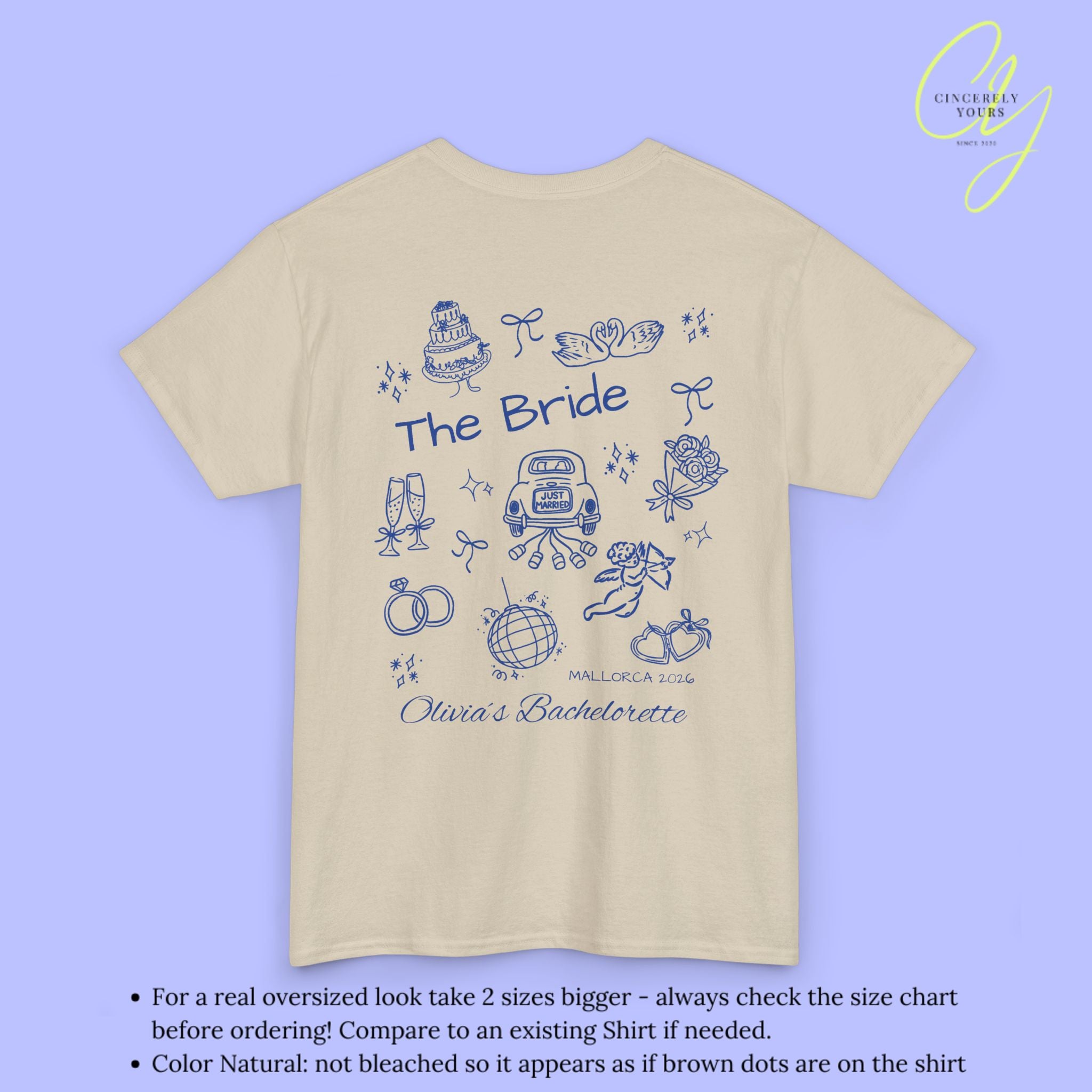 JGA Shirt Damen | Bachelorette Tee Doodle Handdrawn Braut Party Shirt