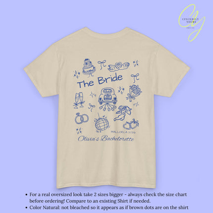 JGA Shirt Damen | Bachelorette Tee Doodle Handdrawn Braut Party Shirt
