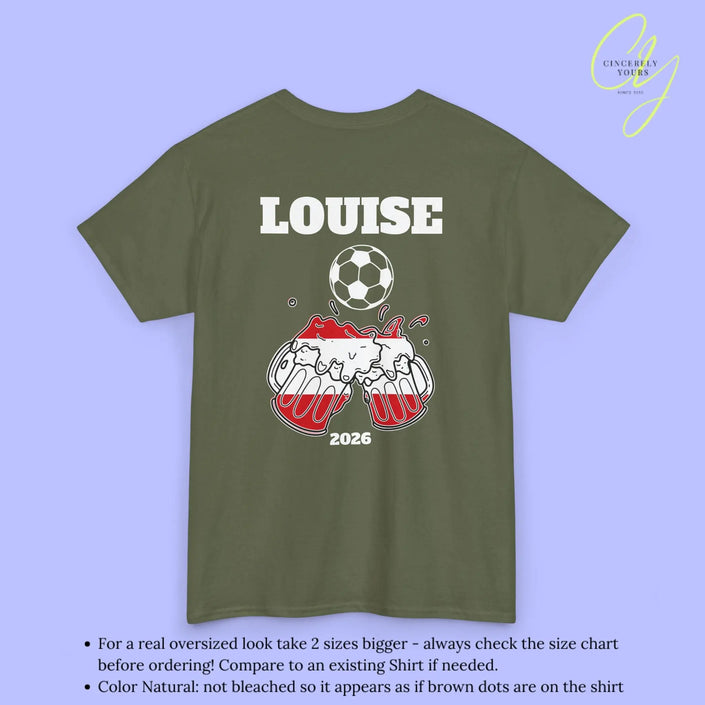 Personaliserter Name Fussball Shirt — Österreich Flagge Bierkrug (Personalisierbar) Cincerely Yours