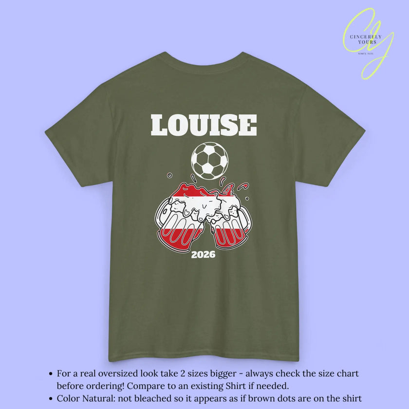 Personaliserter Name Fussball Shirt — Österreich Flagge Bierkrug (Personalisierbar) Cincerely Yours