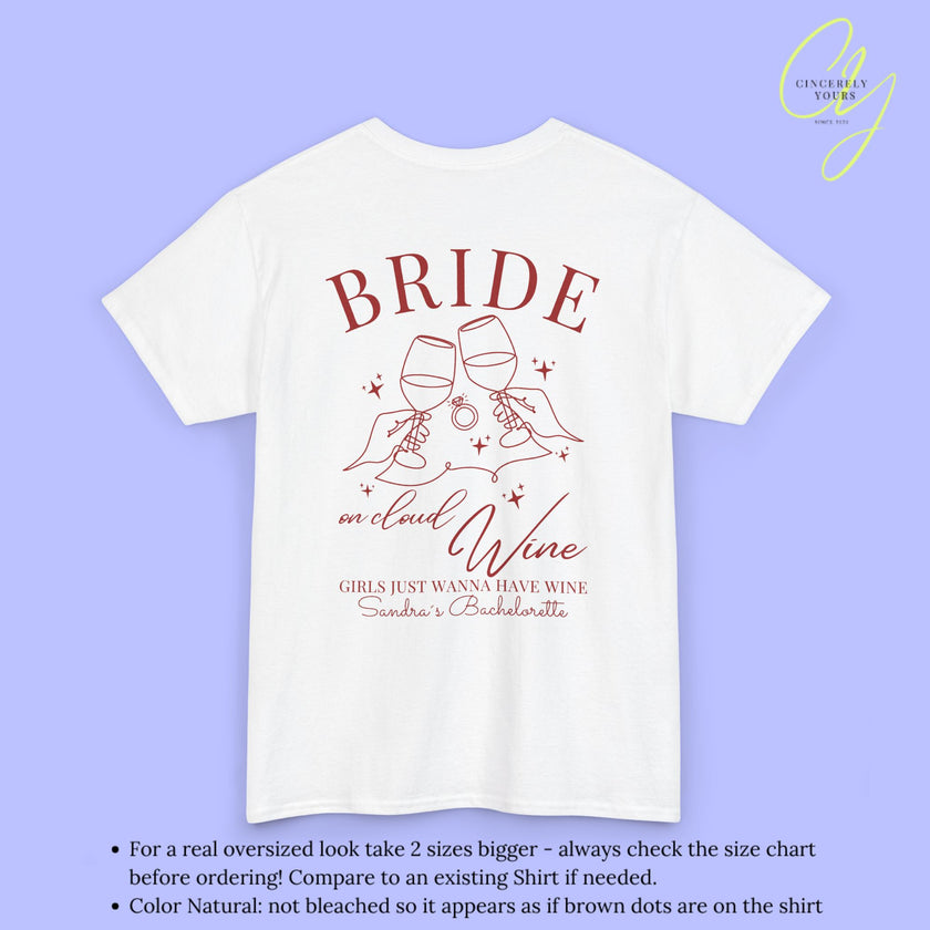 JGA T-Shirt Damen Partner in Wine | Bride on Cloud Wine Shirt