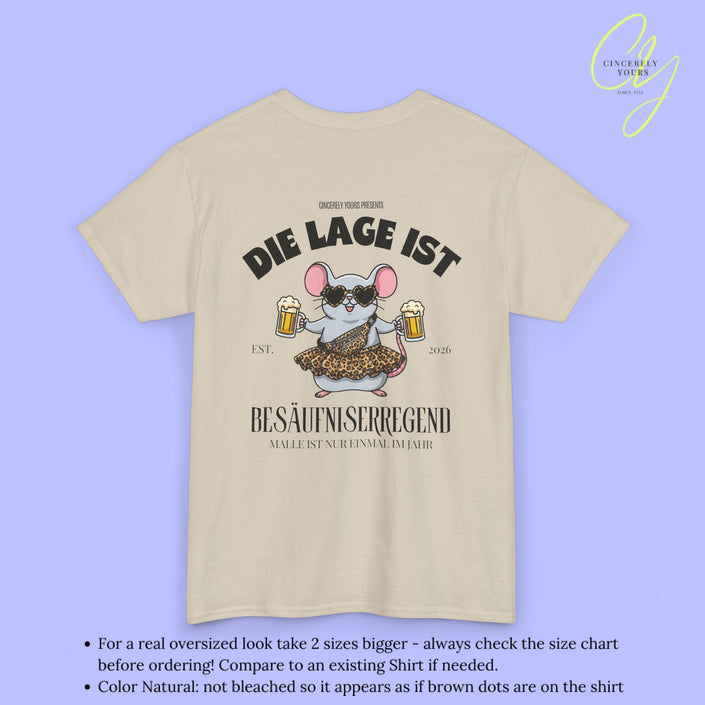 Mallemaus Shirt Malle Maus Leopard —  Die Lage ist besäufniserregend (Customizable)