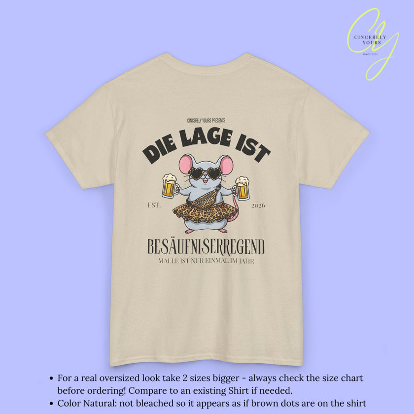 Mallemaus Shirt Malle Maus Leopard —  Die Lage ist besäufniserregend (Customizable)