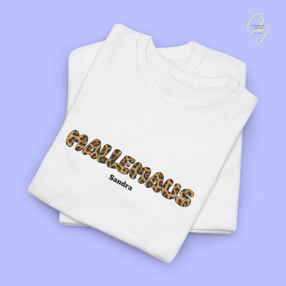 Mallemaus Shirt — Malle Maus Schriftzug Leopard Backprint Malle Shirt (Customizable)