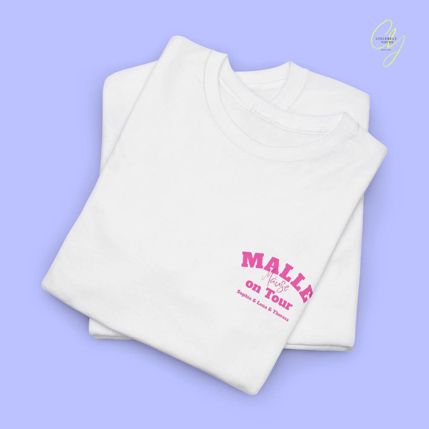 Mallemaus Shirt Malle - Party Shirt Malle Maus on Tour Backprint Bierkrug Spritz Espresso Martini (Personalisierbar)