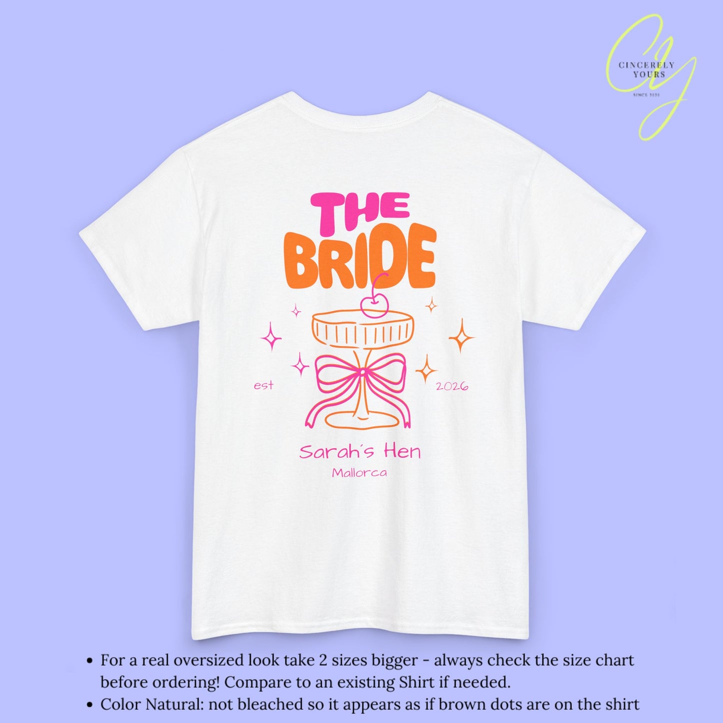 Coquette Bachelorette Party Tee — The Bride Crew cherry bow Champagne (Customizable)