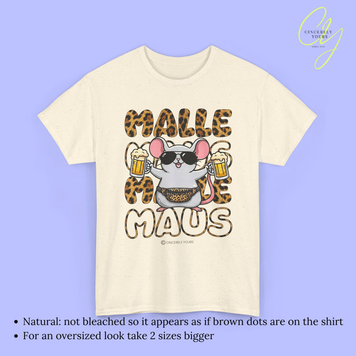 Mallemaus Shirt Malle Maus  - Leopard Bauchtasche Bierkrug OG