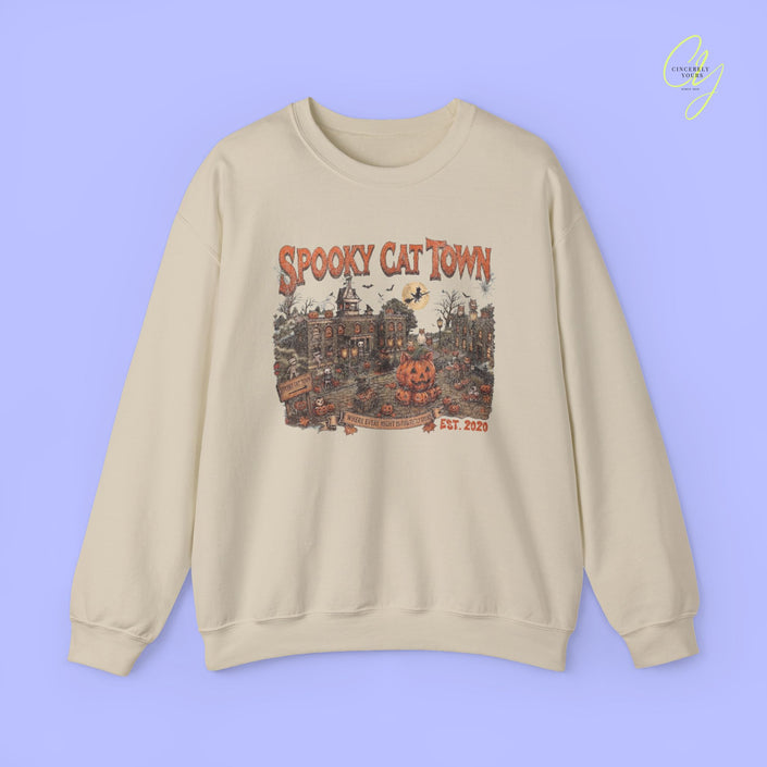 Cat Sweatshirt | Spooky cat town