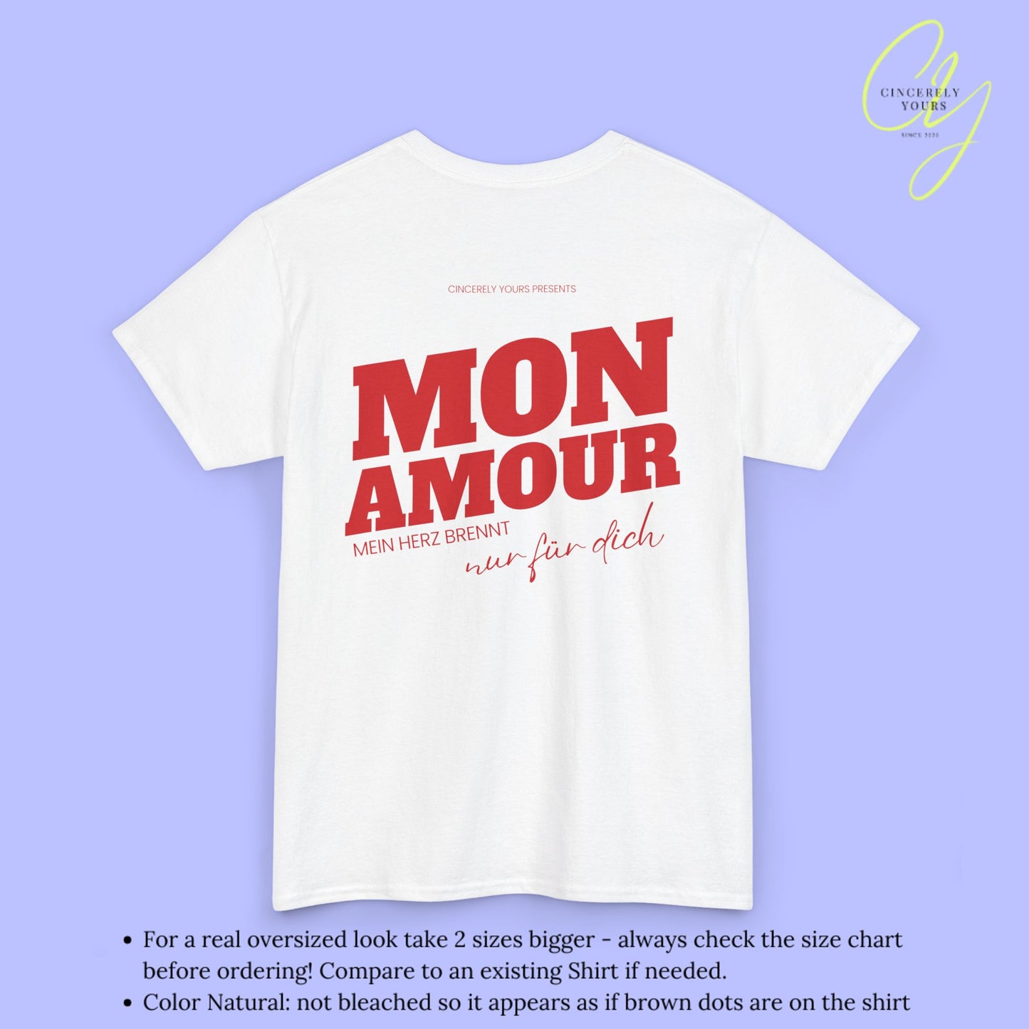 Malle Shirt Mon Amour— Mein Herz brennt nur für dich backprint only