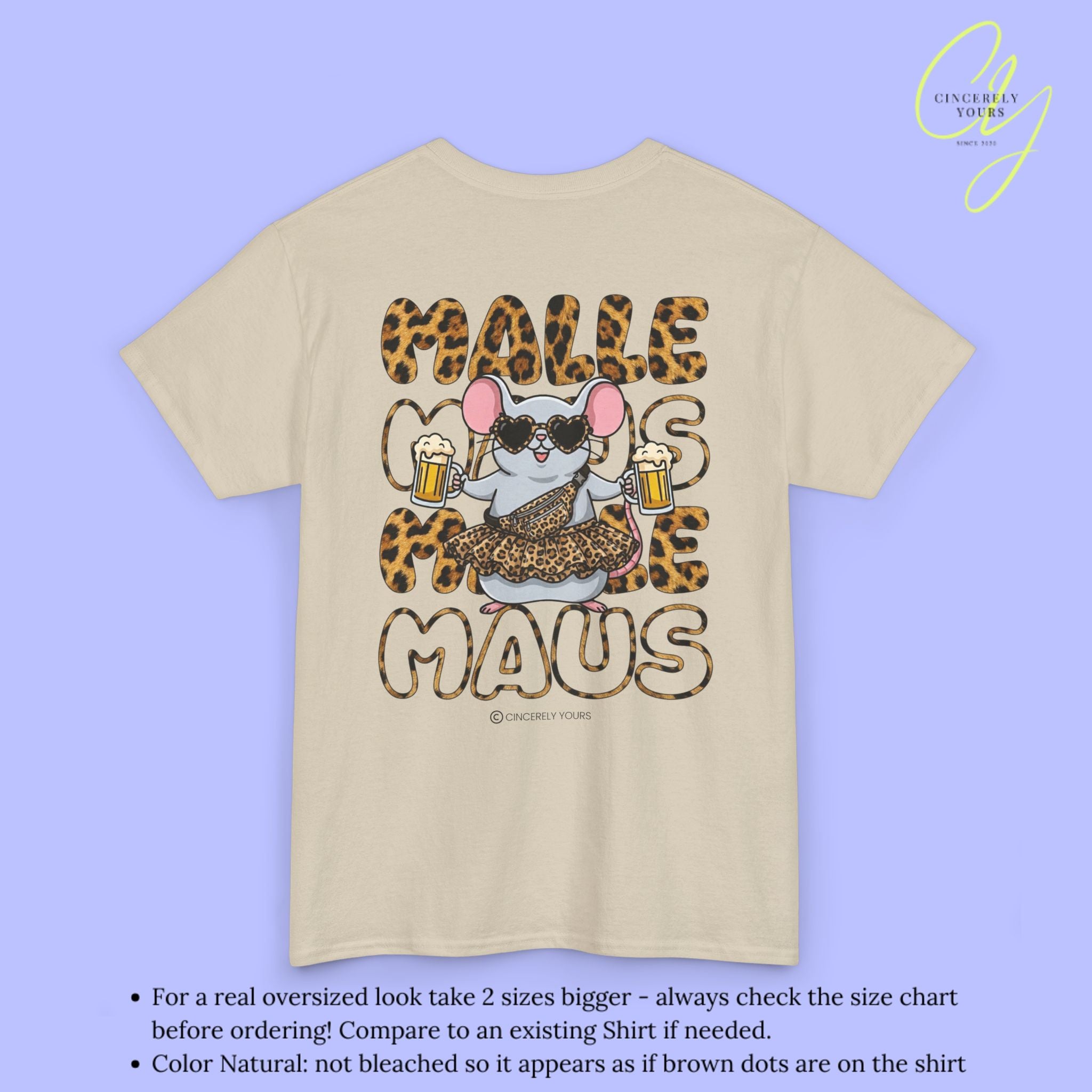 Mallemaus Shirt Malle Maus Leopard — Leopard Malle Maus Beer Mug (Customizable)