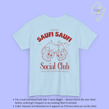 Malle Party Shirt — Saufi Saufi Social Club Bierkrüge Maskottchen (Customizable) Cincerely Yours