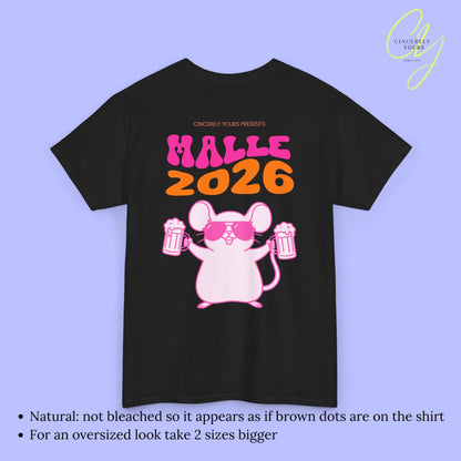 Mallemaus Shirt - Malle maus neon Bierkrug Malle 2026 Backprint