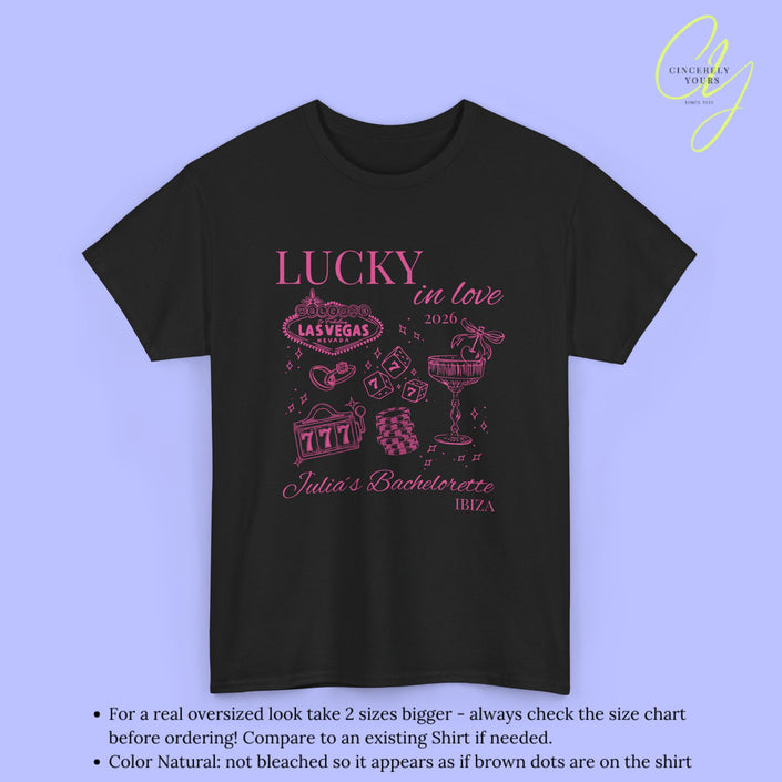 JGA Shirt Lucky in Love Las Vegas Style Bachelorette Party