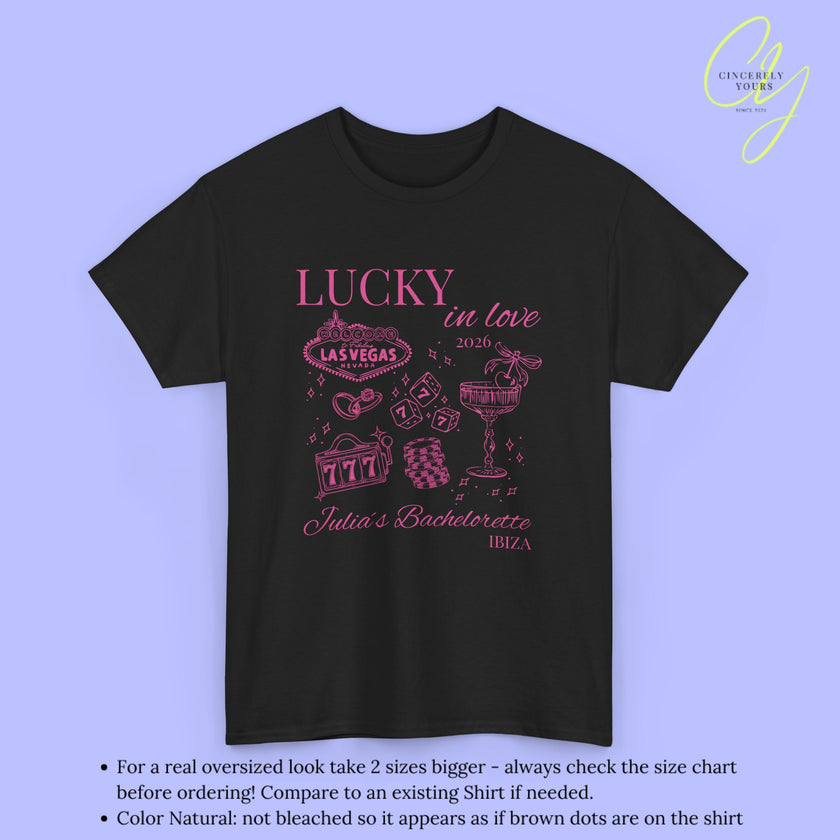JGA Shirt Lucky in Love Las Vegas Style Bachelorette Party