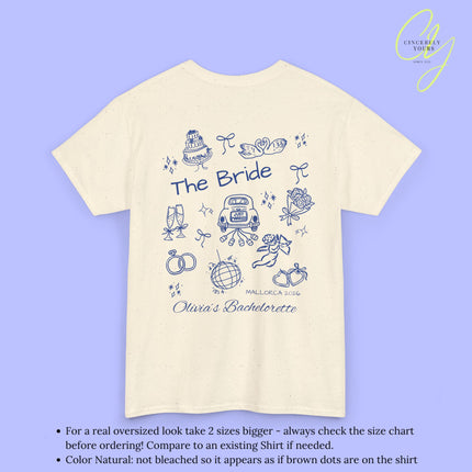 JGA Shirt Damen | Bachelorette Tee Doodle Handdrawn Braut Party Shirt