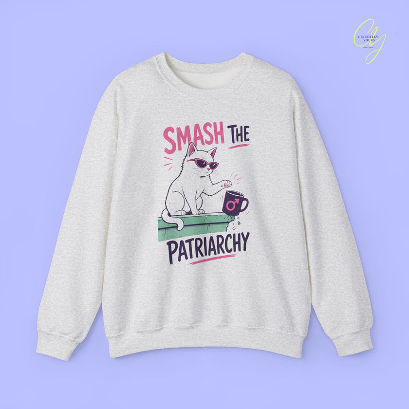 Feminist Cat Sweatshirt | Smash the Patriarchy