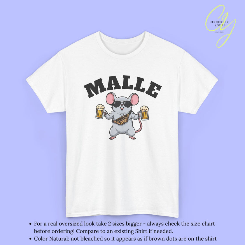T-shirt Mallemaus Malle - Souris Musclée Chope de bière Sac banane (V2)