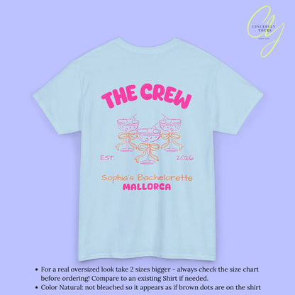 Coquette  Bachelorette Party Tee — The Bride Crew cherry bow Champagne (Customizable) Cincerely Yours