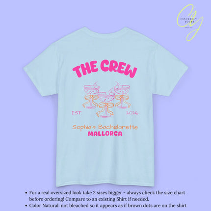 Coquette  Bachelorette Party Tee — The Bride Crew cherry bow Champagne (Customizable) Cincerely Yours