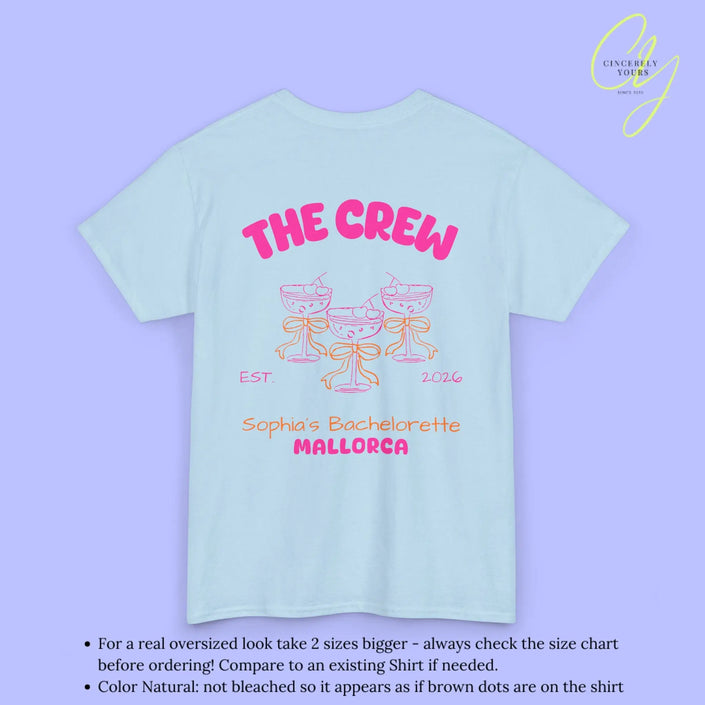 Coquette  Bachelorette Party Tee — The Bride Crew cherry bow Champagne (Customizable) Cincerely Yours