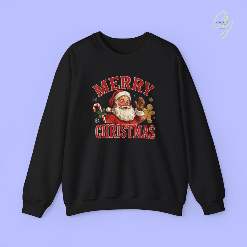 Christmas Sweatshirt | Merry Christmas retro Santa