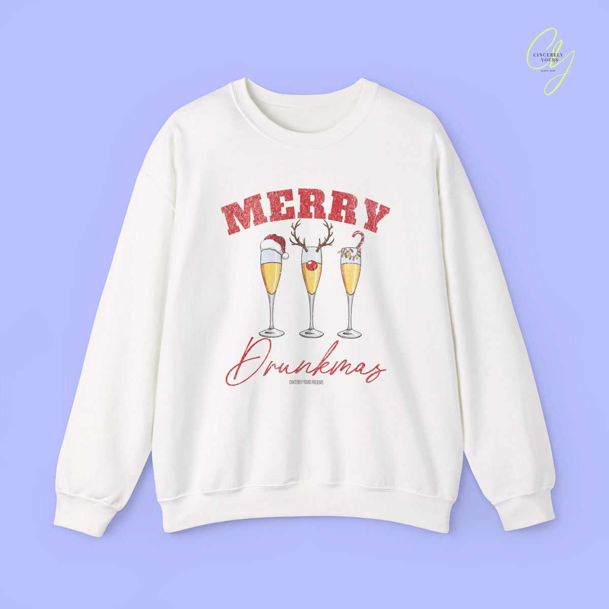 Christmas Sweatshirt | Merry Drunkmas Prosecco