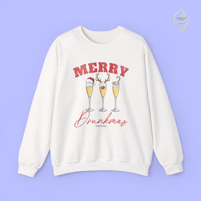 Christmas Sweatshirt | Merry Drunkmas Prosecco