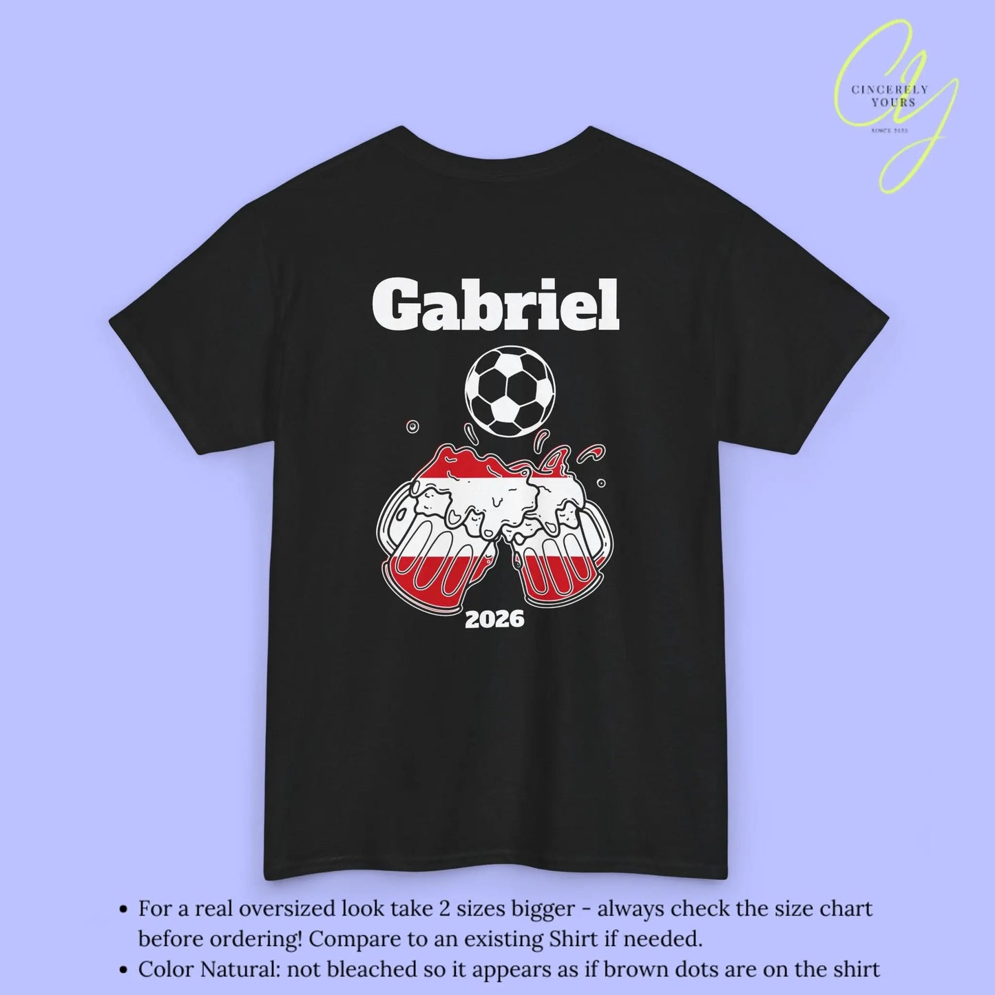 Personaliserter Name Fussball Shirt — Österreich Flagge Bierkrug (Personalisierbar) Cincerely Yours