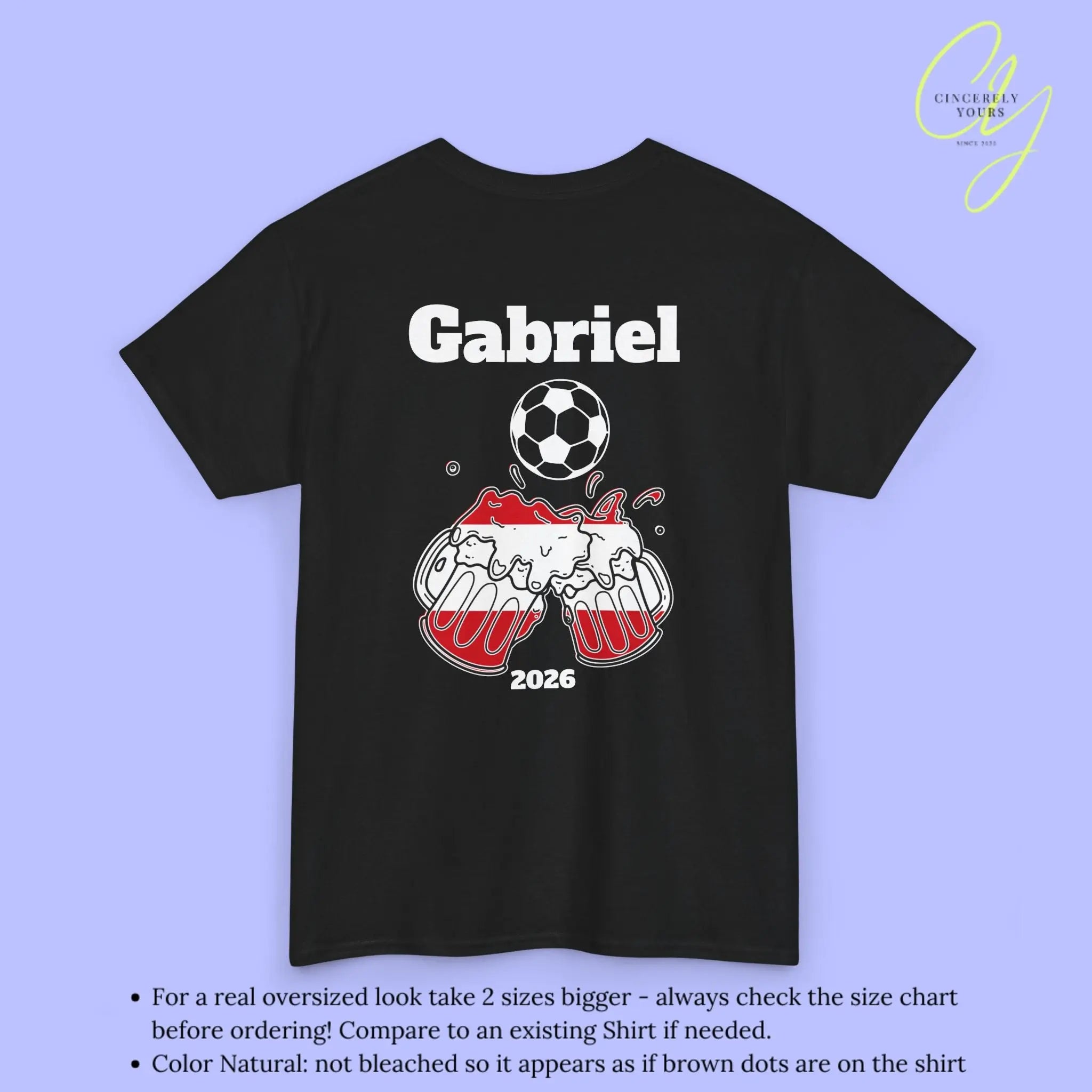 Personaliserter Name Fussball Shirt — Österreich Flagge Bierkrug (Personalisierbar) Cincerely Yours