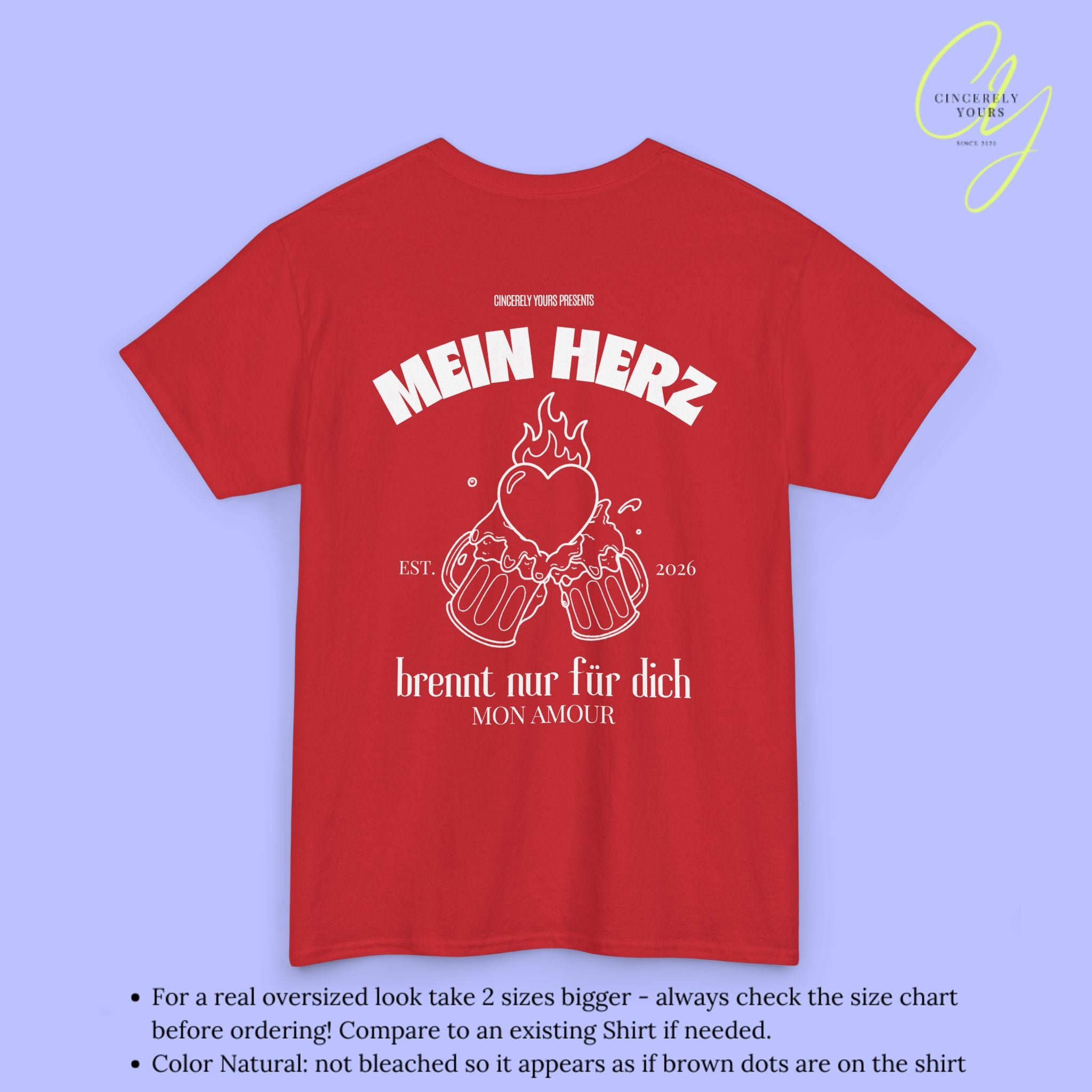 Malle Party Shirt — Mein Herz brennt nur für dich Bierkrüge (Customizable)