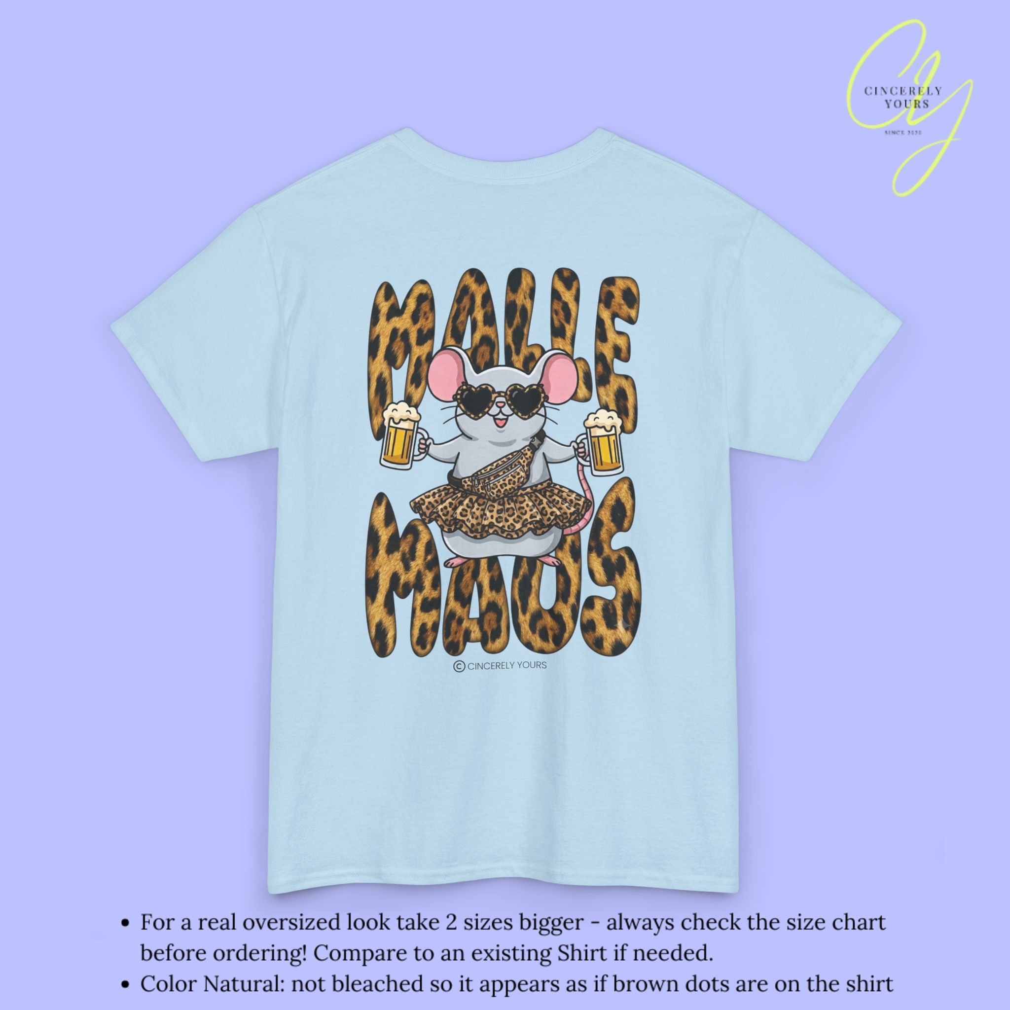 Mallemaus Shirt  —  Malle Maus T-Shirt Leopard backprint(Customizable)