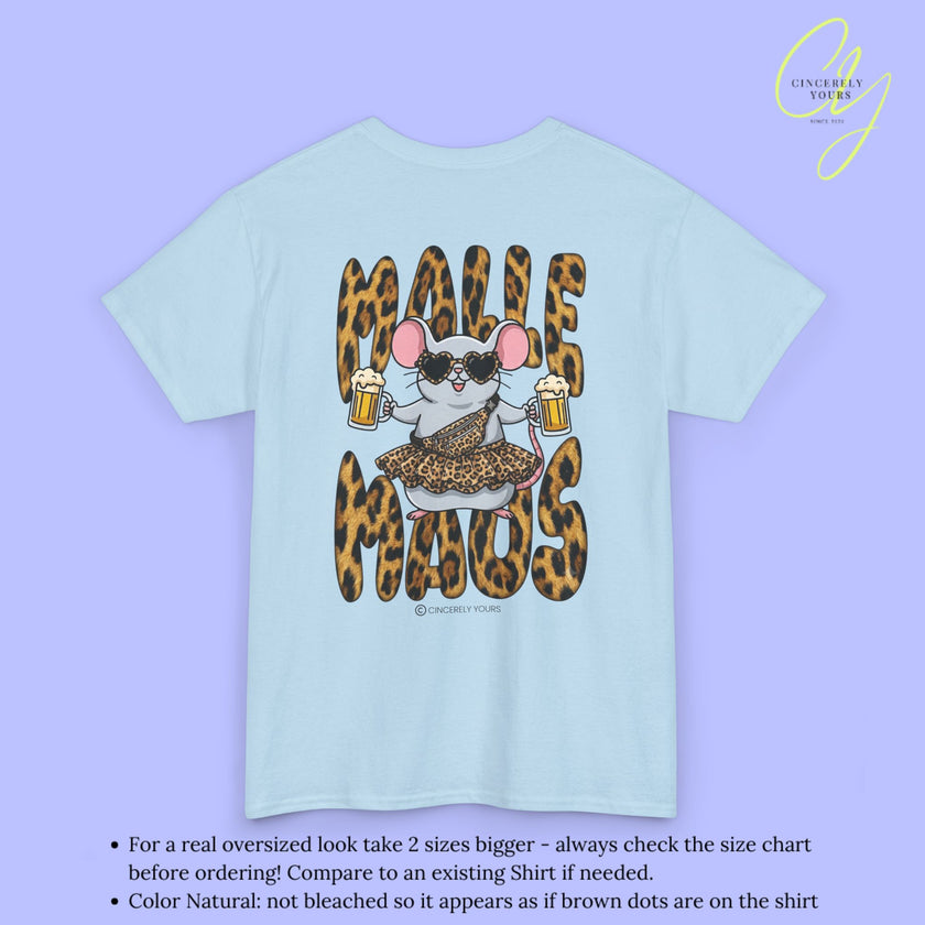 Mallemaus Shirt  —  Malle Maus T-Shirt Leopard backprint(Customizable)